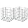 vidaXL Paniers de Gabion 2 pcs Acier galvanisé 30x30x40 cm, clôture en Gabion, Cage en Gabion, Mur de soutènement de gravité en 