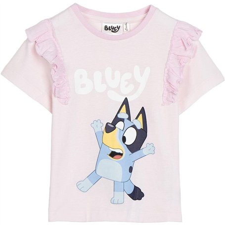 Bluey Camiseta de Manga Corta Infantil Rosa Claro-Marca EAN: 8445484498288-Talla: 3 Años T-Shirt à Manches Courtes pour Enfant R