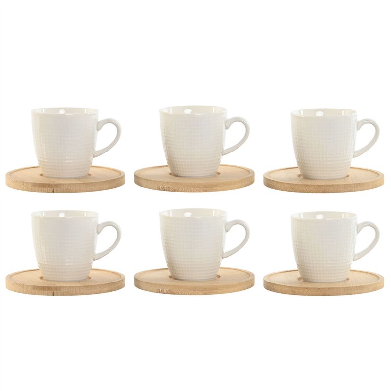 Ensemble de tasses à café Home ESPRIT Blanc Bambou Porcelaine 90 ml