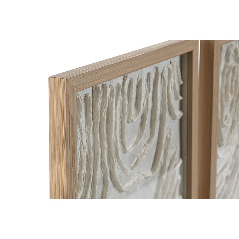 Image secondaire de Cadre Home ESPRIT Blanc Naturel Scandinave 25 x 2 x 35 cm