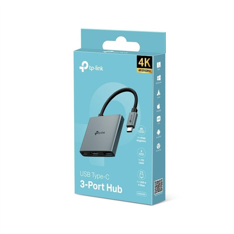 Image secondaire de Câble USB TP-Link UH3020C 100 W Noir Gris