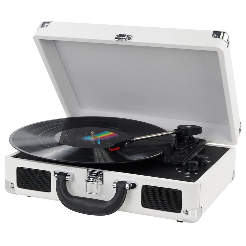 DIGITNOW! Belt-Drive LP Platine Vinyle stéréo, 3 Vitesses avec Enceinte Interne, AUX in et Prise RCA.
