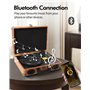 VIFLYKOO Platine Vinyle, Platine Vinyle à Encodeur Numérique Portabl Bluetooth avec Haut-parleurs Stéréo intégrés à Trois Vitess