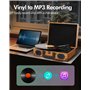 VIFLYKOO Platine Vinyle, Platine Vinyle à Encodeur Numérique Portabl Bluetooth avec Haut-parleurs Stéréo intégrés à Trois Vitess