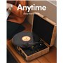 VIFLYKOO Platine Vinyle, Platine Vinyle à Encodeur Numérique Portabl Bluetooth avec Haut-parleurs Stéréo intégrés à Trois Vitess