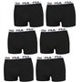 FILA Boxer 6 Pièces - Trunks avec Sportive Logo - Coton Stretch - Plusieurs Couleurs - Noir