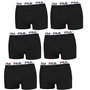 Fila Boxer 6 Pièces - Trunks avec Sportive Logo - Coton Stretch - Plusieurs Couleurs - Noir
