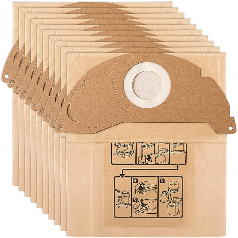 10 Sacs Filtre Remplacement pour Aspirateur Karcher WD2 MV2 6.904-322.0 WD2250 A2004 A2054