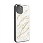 Marble Glitter Glass Series Coque pour iPhone 11 Pro Blanc