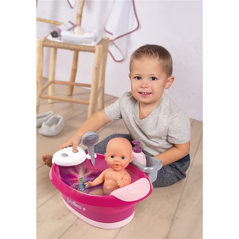 Image secondaire de Smoby - Baby Nurse - Baignoire Balnéo - pour Poupons et Poupées - Jets d'eau et Bulles - Lumières LED - 220362