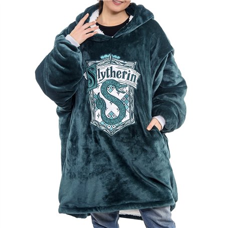 Merchoid Harry Potter - Couverture surdimensionnée à capuche Slytherin Confortable