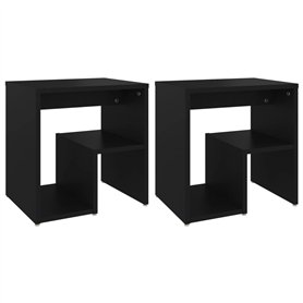 vidaXL Lot de 2 tables de chevet en bois Noir 40 x 30 x 40 cm