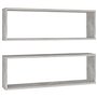 Étagères cube murales 2 pcs Gris béton 80x15x26