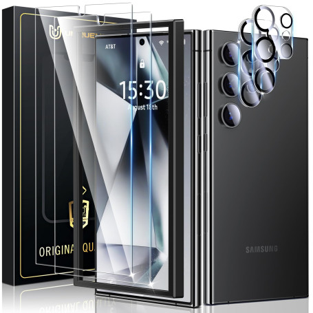 UniqueMe 4 Pièces Verre Trempé pour Samsung Galaxy S24 Ultra Protection