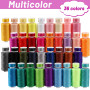 Royouzi Fil a Coudre Kit Couture 400 Yards de 36 Couleurs de Fil de Machine à Coudre et 36 Bobines de Fil Canette Bobine Fil Pou