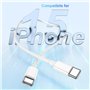 2M Câble USB C vers USB C Charge Rapide 60W pour Apple iPhone 16 Pro/16 Pro Max/15 Pro Max/15 Plus