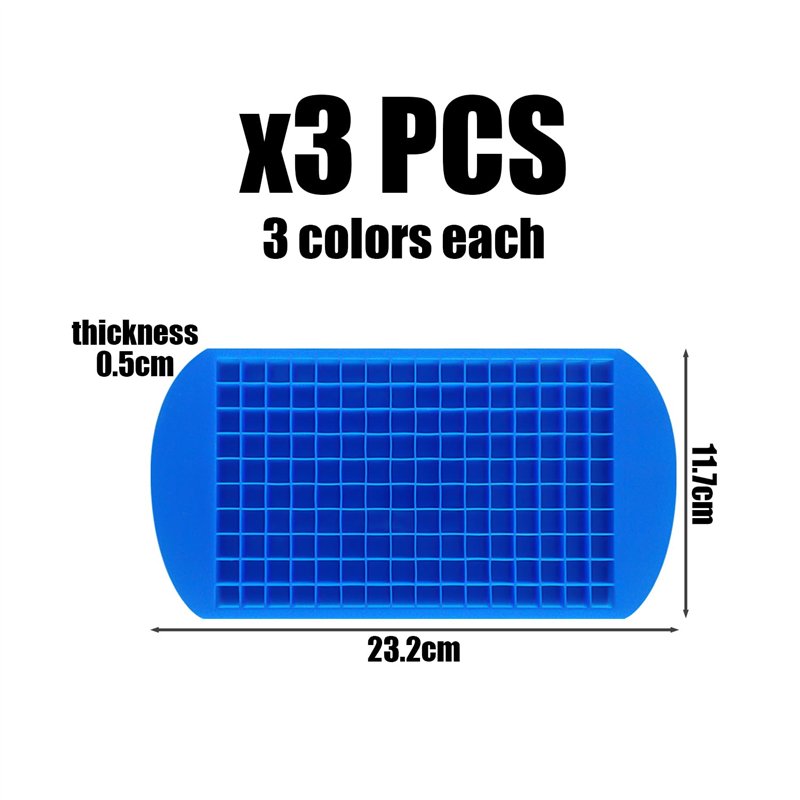 Image secondaire de Lot de 3 petits bacs à glaçons, mini bac à glaçons, moule à glaçons en silicone, petite machine à glace, moule à glaçons en form