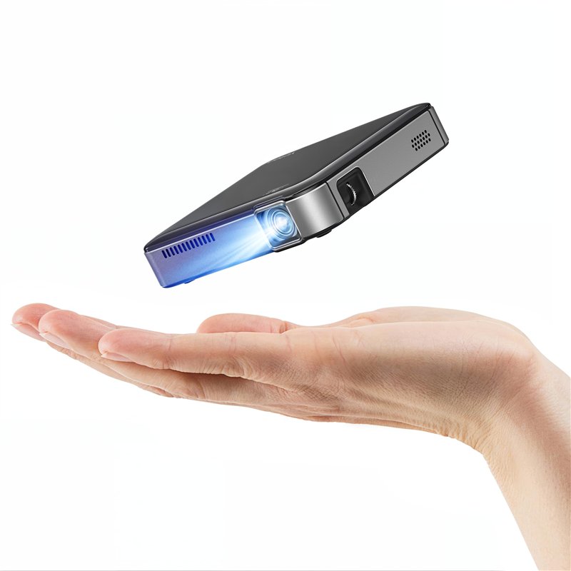 Mini Projecteur YOTON, Vidéoprojecteur DLP, Full HD 1080P Supporté, Batterie Intégrée, Rétroprojecteur Portable à Focale Ultra C