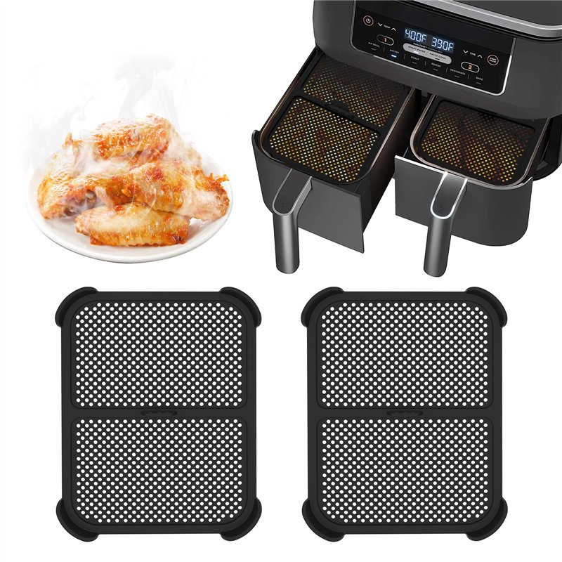 Anti-éclaboussures Accessoires pour Air Fryer Ninja 2 Pièces,Grille Anti Projection pour Air Fryer Ninja Réutilisable Silicone p