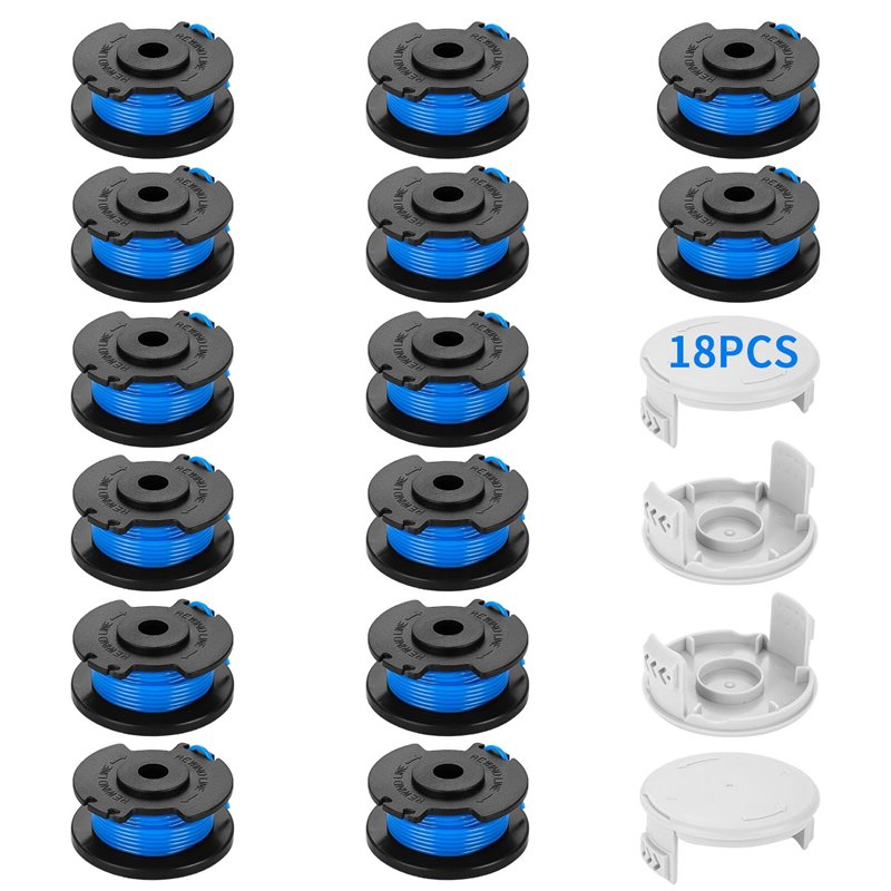 18 Pack Bobina per Decespugliatore Ryobi 18v 24v 40v, in Nylon, 2mm Bobina di Filo per Tagliabordi （14 Bobine Tagliaerba,4Copert