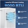 LEENON 9000 BTU Climatiseur Mobile 3 en 1 Climatisation Portable 2.6KW, Déshumidificateur & Ventilateur avec Télécommande, Minut