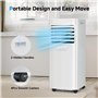 LEENON 9000 BTU Climatiseur Mobile 3 en 1 Climatisation Portable 2.6KW, Déshumidificateur & Ventilateur avec Télécommande, Minut