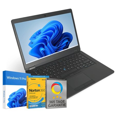 Dell Latitude 5480 14" Intel Core i5-7300U @ jusqu'à 3,5 GHz 8 Go 256 Go SSD avec Windows 11 Pro et logiciel antivirus gratuit W