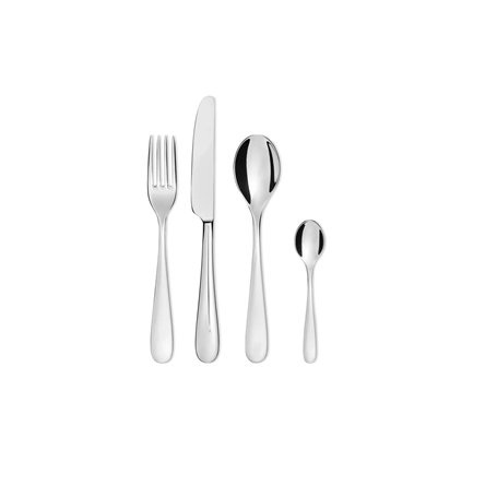 Alessi 5180s24m Set de 24 couverts monoblocs en acier inoxydable poli 18/10 Nuovo Milano, Argenté