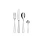 Alessi 5180s24m Set de 24 couverts monoblocs en acier inoxydable poli 18/10 Nuovo Milano, Argenté