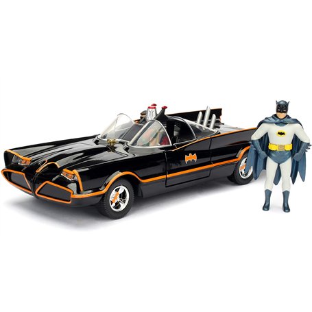 Jada Toys - 98259BK - Batmobile - 1966 Version - Avec Figurines - Echelle 1/24 - Noir/Rouge