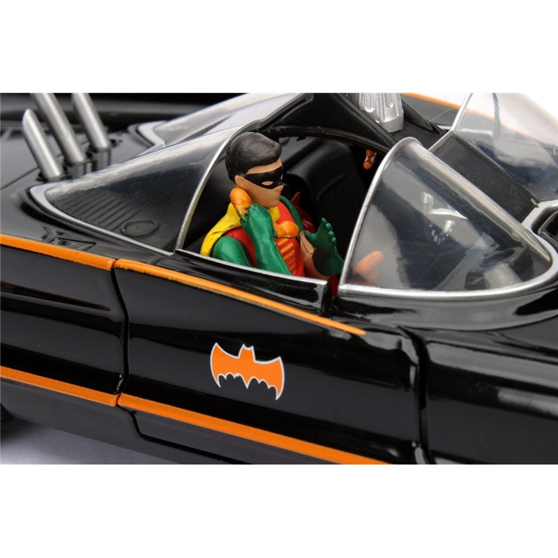 Image secondaire de Jada Toys - 98259BK - Batmobile - 1966 Version - Avec Figurines - Echelle 1/24 - Noir/Rouge