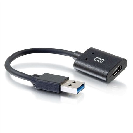 C2G 54428 Adaptateur convertisseur USB-C Femelle vers USB-A mâle SuperSpeed USB 5 Gbit/s, Compatible avec Smartphones, tablettes