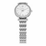 Fossil Montre Quartz Femme 28.00mm avec Cadran Blanc analogique et Bracelet en Bracelet en Acier Argent ES4647