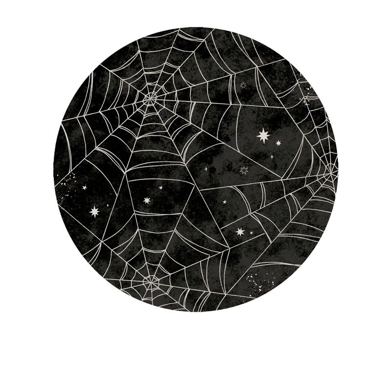 AMSCAN 8 Assiettes en carton toile d'araignée 23 cm - Noir
