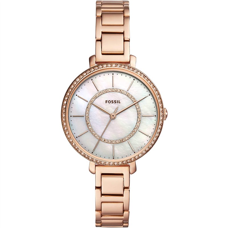 Fossil Montre Jocelyn à trois aiguilles en acier inoxydable doré rose ES4452
