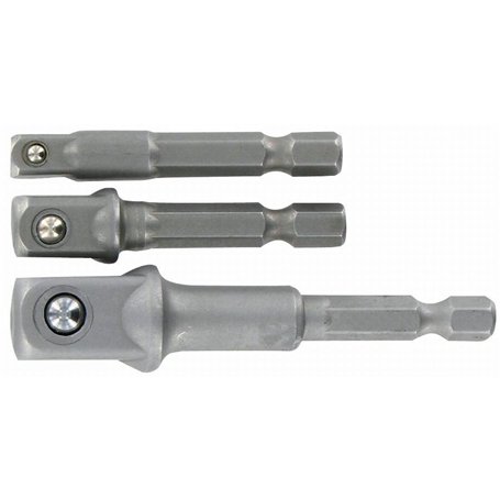 Tivoly 11501320003 Lot d'Adaptateurs pour Douille de vissage, Gris, 1/4" 3/8" 1/2", Set de 3 Pièces