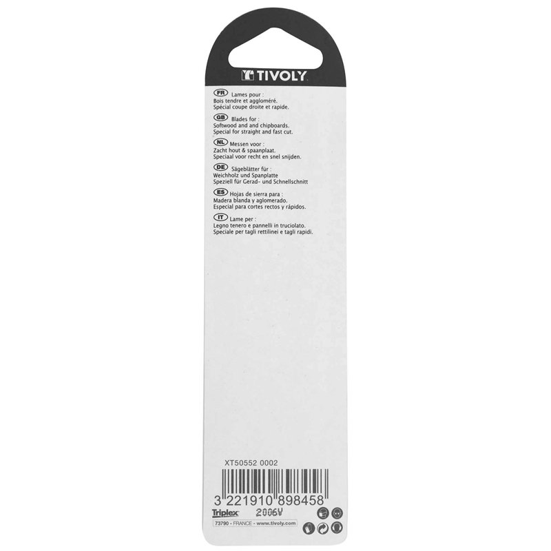 Image secondaire de TIVOLY XT505520002 - Blister MADERA BLANDA Y AGLOMERADO/Hoja de calar largo 132 mm corte 110 mm (Envase de 2 pz.)