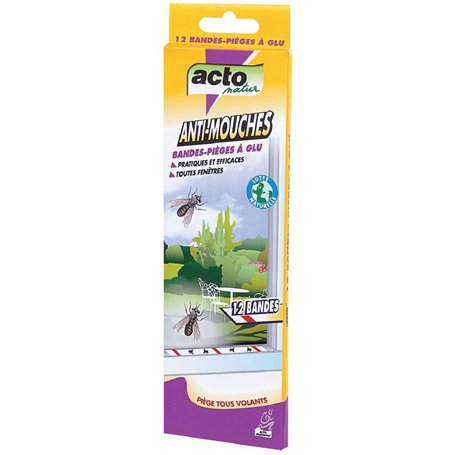 SOJAM ACTO Bandes-PIÃˆGES Anti-Mouches Nature MOUCH4