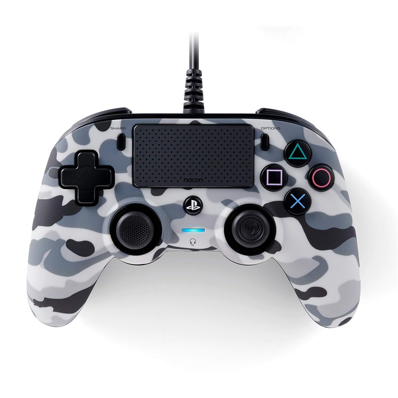 Nacon Manette filaire compacte, officielle PS4, camouflage grise
