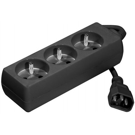Dexlan Multiprise spécial pour Onduleurs avec 3 prises Europa Noir