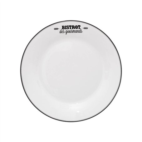 Lot De 6 Assiettes à Dessert "bistrot" - Blanc - D 20 Cm