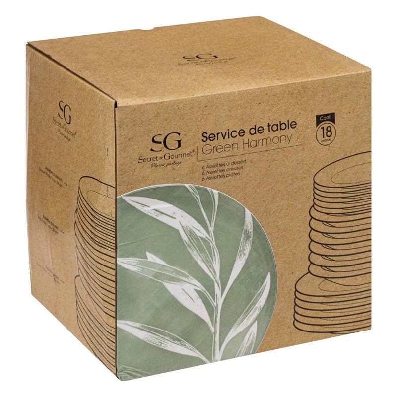 Image secondaire de SG Secret de Gourmet Vaisselle 18 pièces green h vert