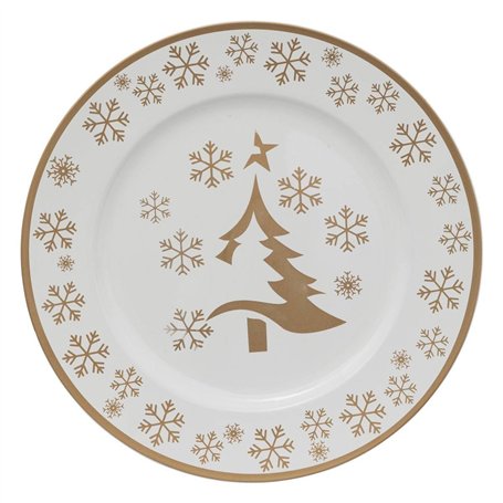 FEERIC LIGHTS & CHRISTMAS - Assiette de présentation colorama de noël d33cm blanc et or