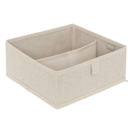 5five - rangement tiroir groomy 2 compartiments beige 24x10,2cm