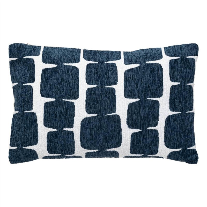 Atmosphera - Housse de Coussin Jeni Chenille Bleu égéen 50x30cm