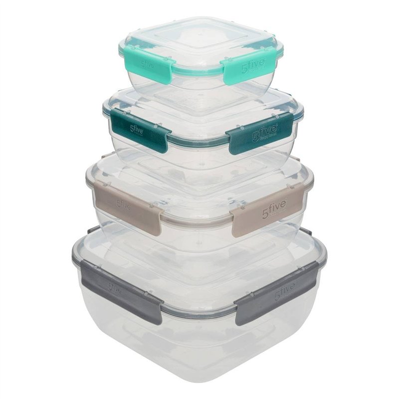 5five - lot de 4 boîtes kliccaré en plastique