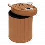 Atmosphera - Pouf-Coffre Enfant léopard Pliant anoki Orange d30x36cm