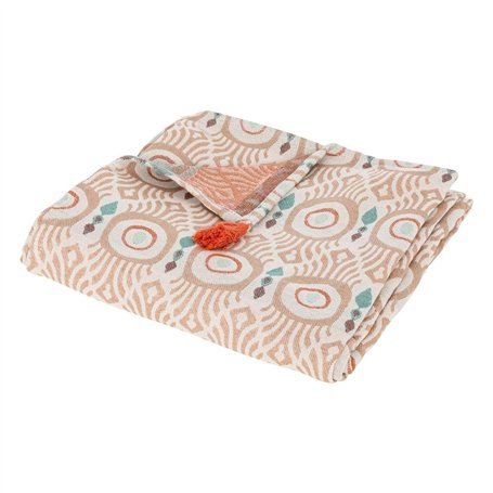 Atmosphera - Jeté de lit Ikat Jacquard 130x170cm