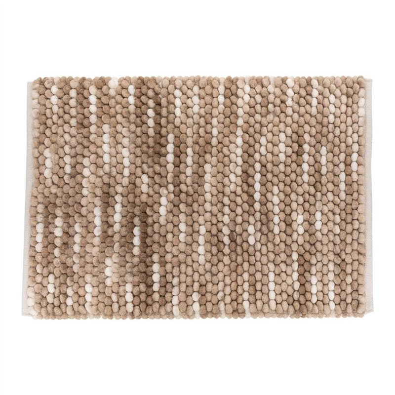 5five - tapis de bain boule en coton beige 75x50cm
