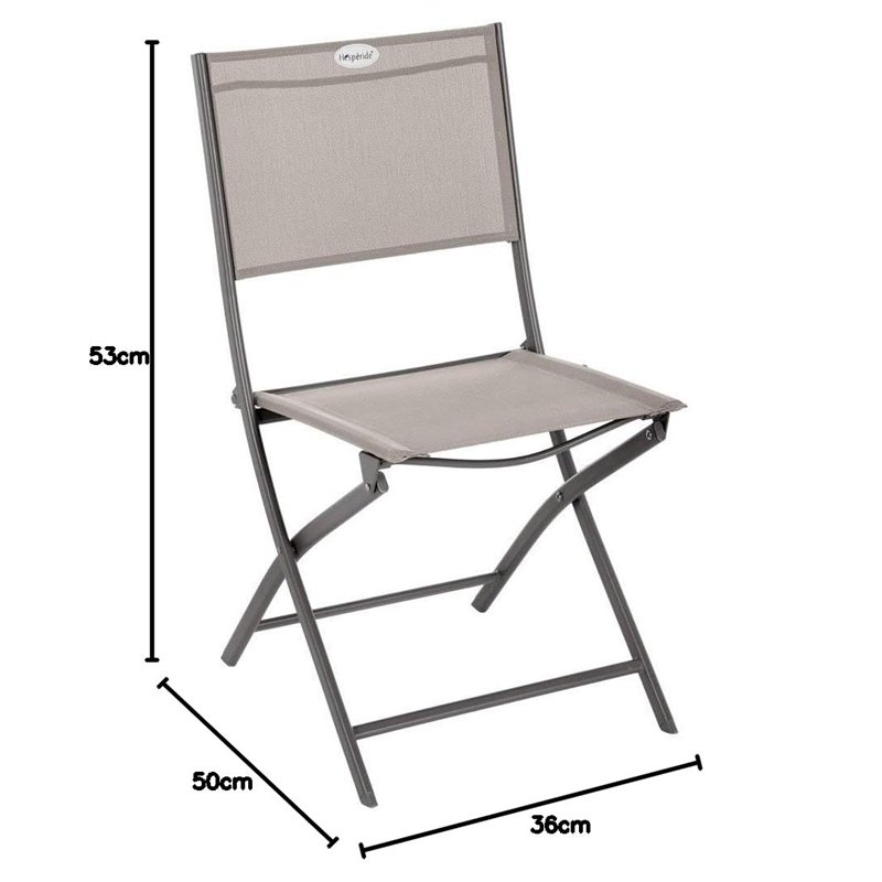 Image secondaire de HESPERIDE Chaise de Jardin Pliante métal Modula Noisette/Tonka